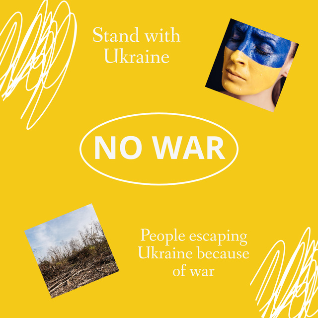 No War in Ukraine Instagram Design Template