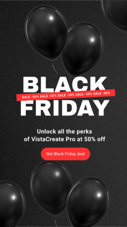 Black Friday Deal On Discounted Digital Service Instagram Video Story Tasarım Şablonu