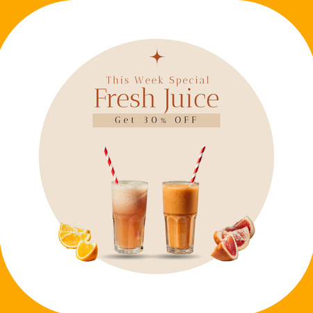 Discount of Fresh Juices Instagram Design Template