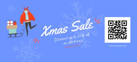 Xmas Electronics Sale Announcement Coupon 3.75x8.25in Design Template