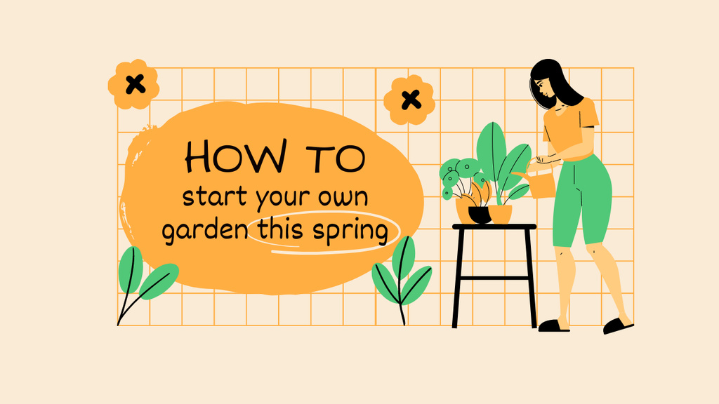Spring Guide for Beginner Gardeners Youtube Thumbnail Design Template