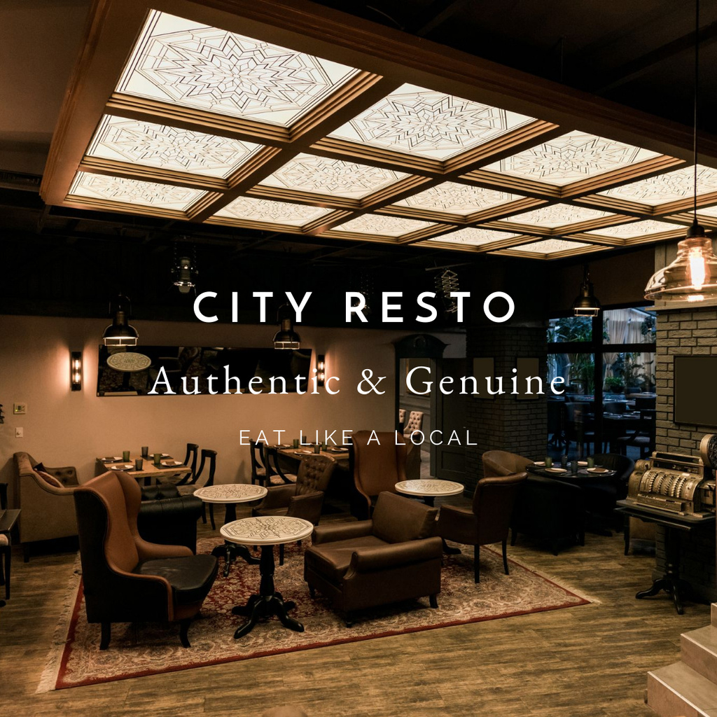 Cozy City Restaurant Service Offer Instagram Modelo de Design