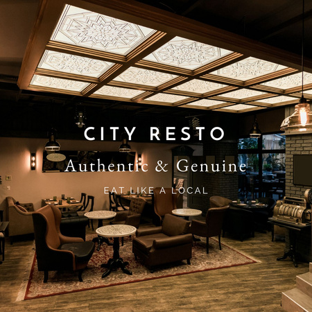 Designvorlage Cosy City Restaurant Service Angebot für Instagram
