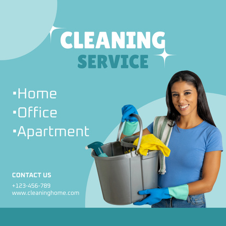 Ontwerpsjabloon van Instagram van Promotion of Cleaning Service For Various Spaces