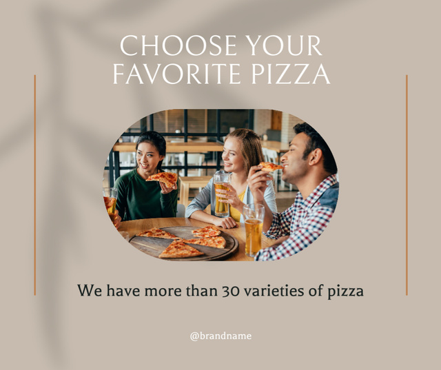 Designvorlage Choose Your Favorite Pizza für Facebook