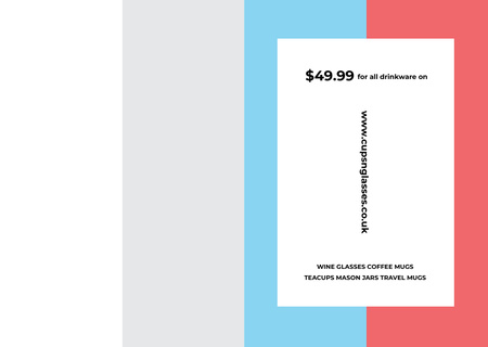 Shop Sale announcement on colorful Stripes Postcard Design Template