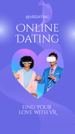 Virtual Dating Announcement with African Americans Couple Instagram Story Design Template