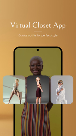 Designvorlage Erstklassige mobile App zum Erstellen eines persönlichen Stils für Instagram Video Story