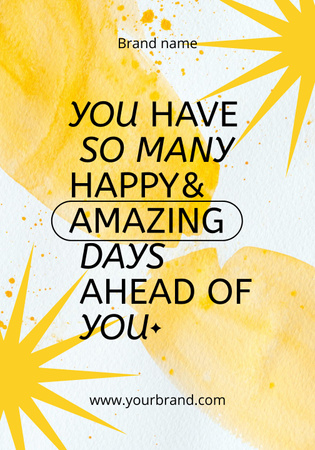 Inspirational Words about Happiness Around Poster 28x40in Design Template