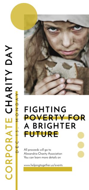 Quote about Poverty on Corporate Charity Day Flyer DIN Large Design Template