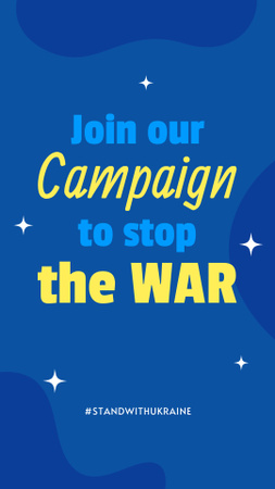 Kampaň Stop War Ukrajina Instagram Story Šablona návrhu