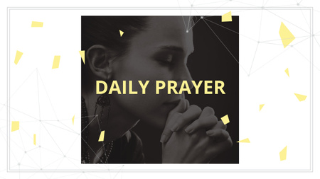 Ontwerpsjabloon van Youtube van Young Woman praying in Church