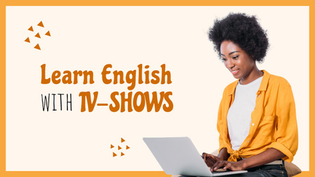 Plantilla de diseño de Aprende inglés con programas de televisión Youtube Thumbnail 