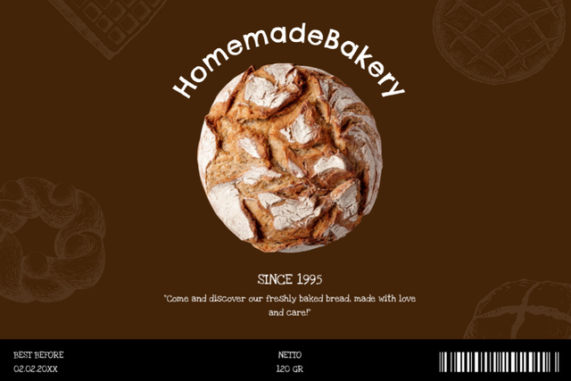 Ontwerpsjabloon van Label van Homemade Bake Brown