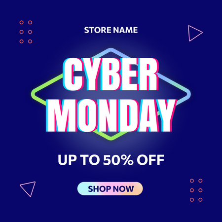 Cyber Monday Sale of All Items Animated Post Design Template
