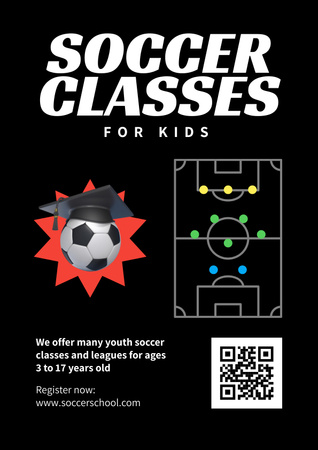 Platilla de diseño Soccer Classes for Kids Offer Poster