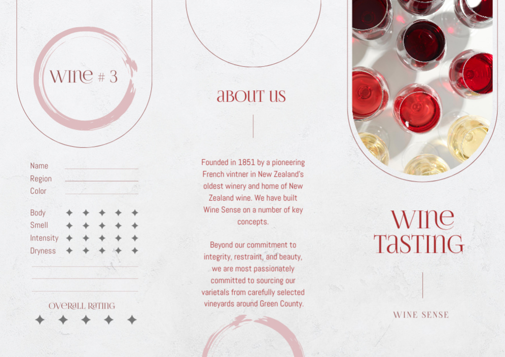 Marvelous Wine in Wineglasses Brochure Din Large Z-fold Πρότυπο σχεδίασης