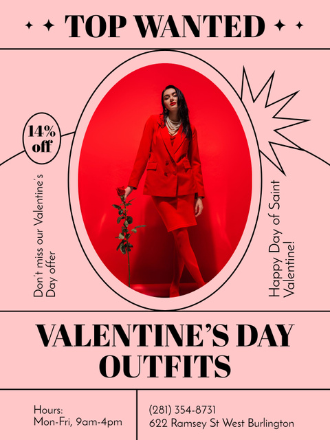 Offer of Valentine's Day Outfits Poster US – шаблон для дизайну