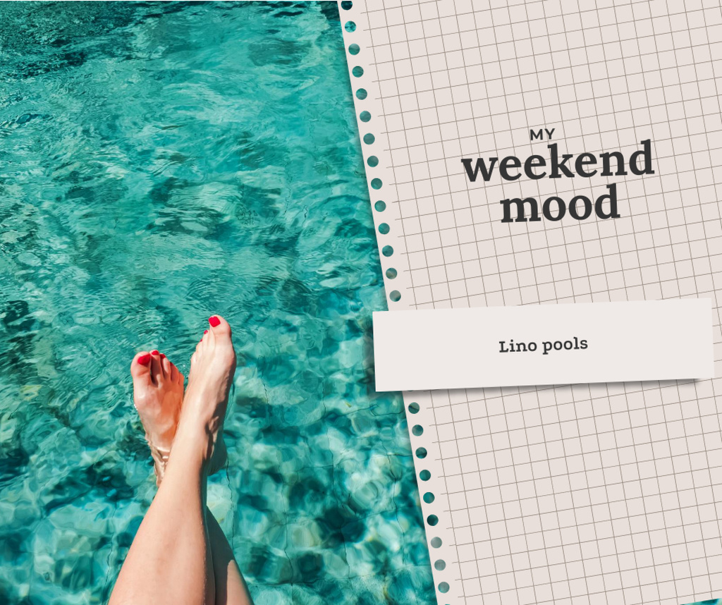 Woman relaxing in Pool Facebook – шаблон для дизайну