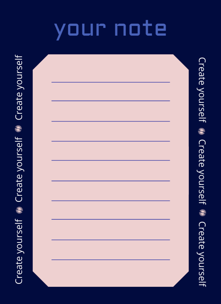 Creating Yourself Planner In Blue and Pink Notepad 4x5.5in Design Template
