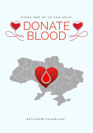 Template di design Evento di beneficenza Donazione di sangue Poster 28x40in