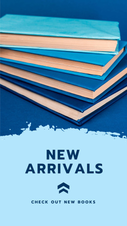 New Books Announcement in Blue Instagram Story Design Template