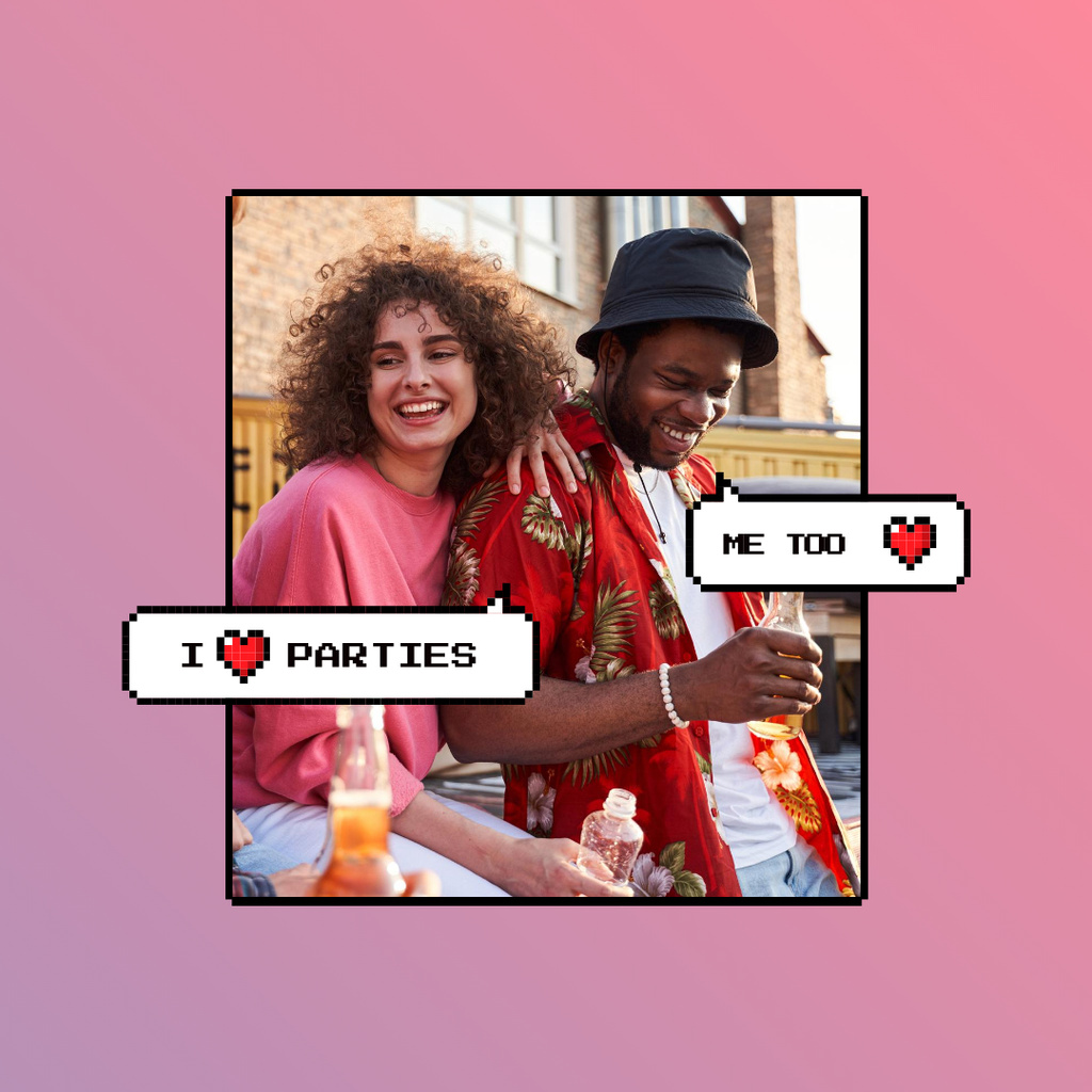 Template di design Attractive Stylish Young People on Party Instagram
