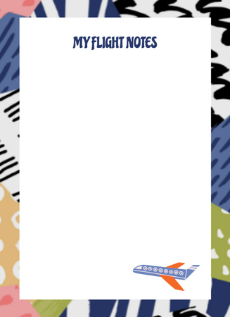 Flight Planning Notes with Airplane Notepad 4x5.5in Design Template