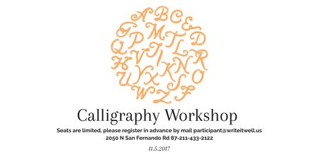 Calligraphy workshop Announcement Twitter Modelo de Design
