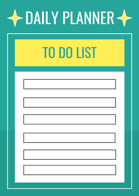 Simple Green Daily Planner with Yellow Lines Schedule Planner Tasarım Şablonu