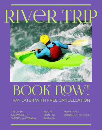 River Trip Ad Poster 22x28in Design Template