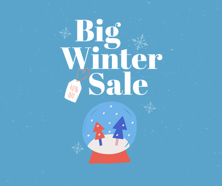 Szablon projektu Big Winter Sale Announcement Facebook