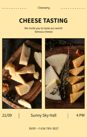 Cheese Tasting Event Announcement At Cheesery Invitation 4.6x7.2in Design Template