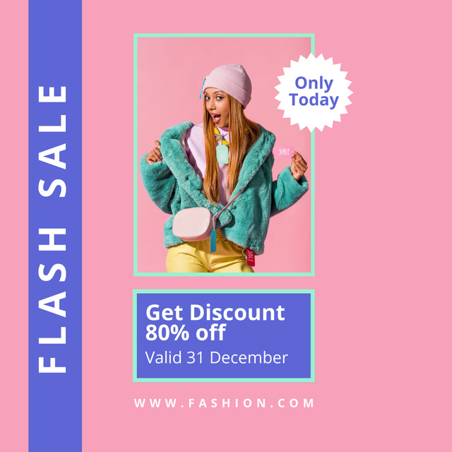 Designvorlage Female Clothes Flash Sale Today Only für Instagram