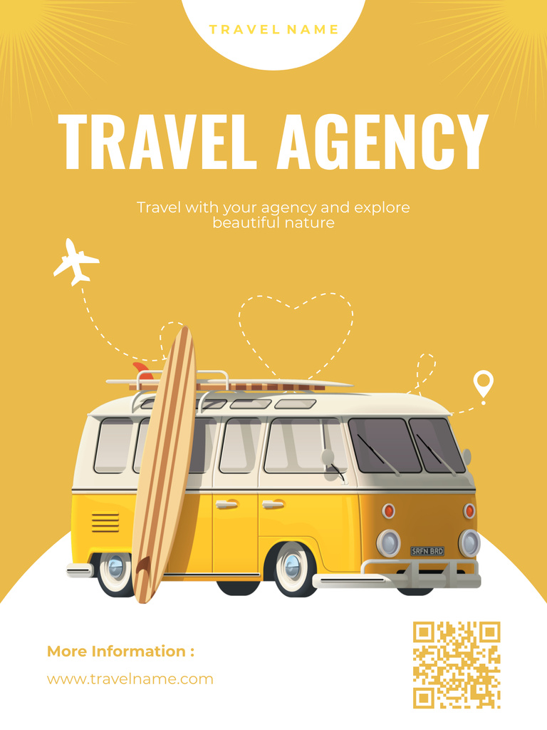 Camping Tour Offer on Yellow Poster US Design Template