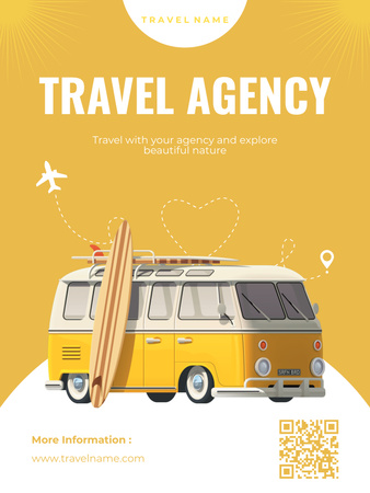 Template di design camping tour sul giallo Poster US