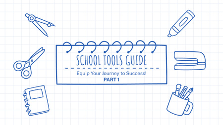 Plantilla de diseño de Anuncio de blog sobre la guía de herramientas escolares Youtube Thumbnail 