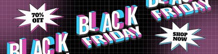 Black Friday Discounts Announcement on Purple Gradient Twitter Design Template