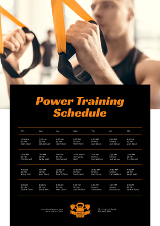 Man Resistance Training in Gym Poster B2 Design Template