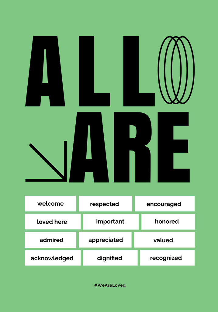 Designvorlage List of Actions for Expressing Self-Love on Green für Poster 28x40in
