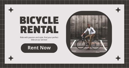 Oferta de aluguer de bicicletas urbanas Facebook AD Modelo de Design
