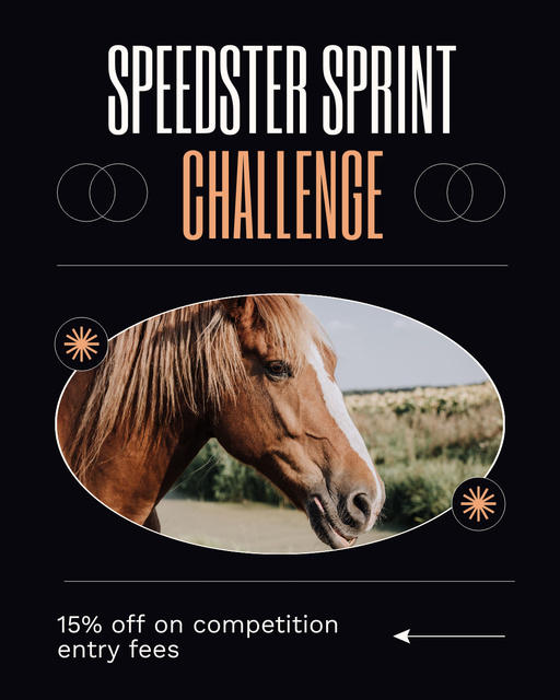 Platilla de diseño Favorable Discount on Entrance Fee for Participation in Equestrian Competitions Instagram Post Vertical