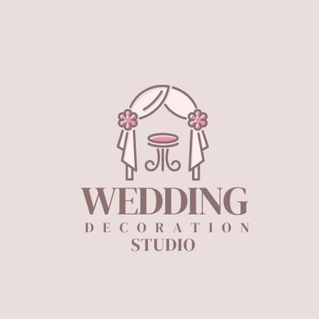 Plantilla de diseño de Wedding Decoration Studio Offer Logo 