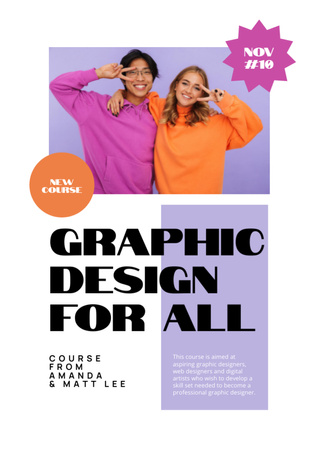 Designvorlage Graphic Design Course Ad für Newsletter