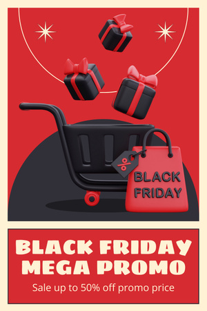 Modèle de visuel Méga promotion du Black Friday - Pinterest