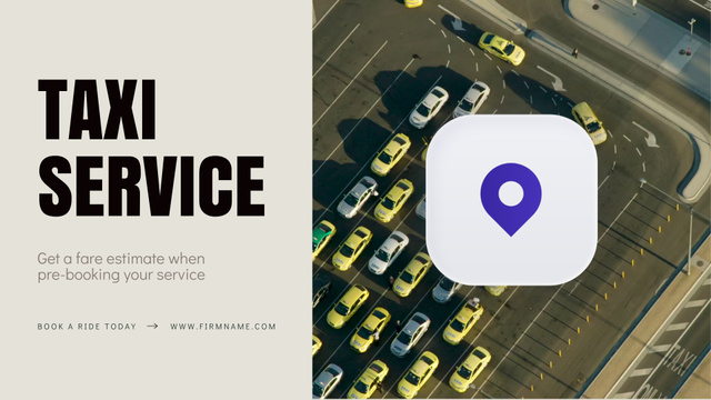 Modèle de visuel Taxi Service Offer With Pre-booking - Full HD video