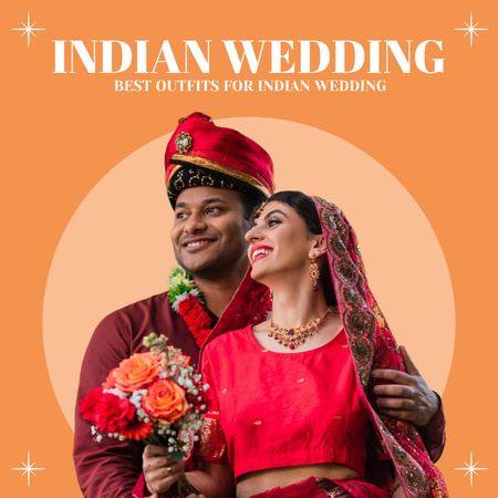 Anúncio de roupas de casamento indiano Instagram Modelo de Design