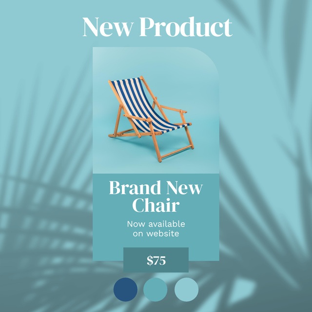 Ontwerpsjabloon van Instagram van Beach Chair Discount Offer