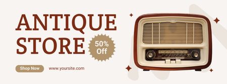 Platilla de diseño Discount on Antique Radio Equipment Facebook cover
