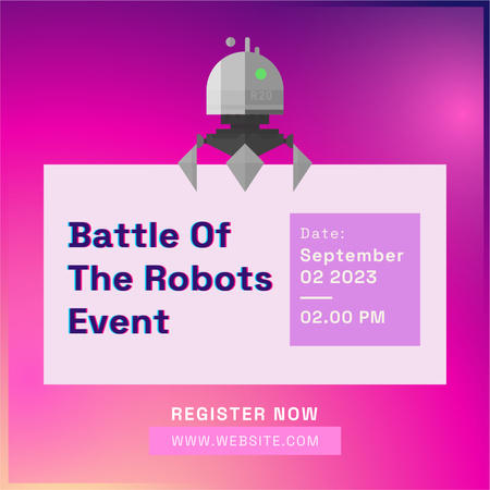 Robot Battle Announcement Instagram Design Template
